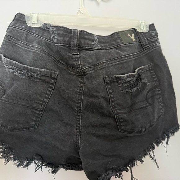 American Eagle Outfitters Black Ripped Jean Shorts - Picture 2 of 2